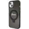 Guess GUHMP15SHRSGSK iPhone 15 / 14 / 13 6.1" czarny/black hardcase Ring Stand Script Glitter MagSafe