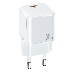 USAMS ŁAD. SIEC. 1XUSB-C T45 MINI 30W (ONLY HEAD) PD3.0 FAST CHARGING BIAŁY /WHITE CC148TC02 (US-CC148)