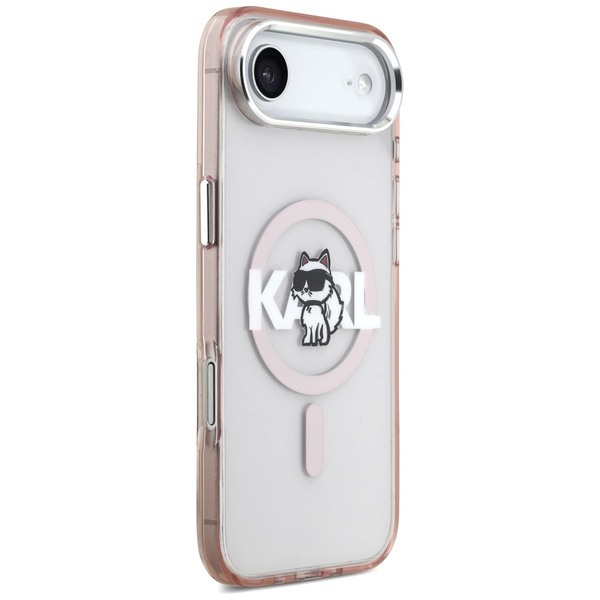 Etui Karl Lagerfeld IML Choupette Sketch Logo MagSafe do iPhone Air różowy