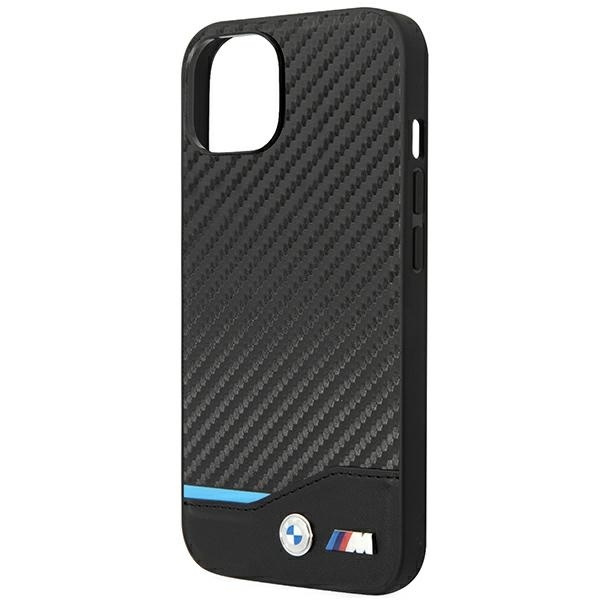Etui BMW Leather Carbon na iPhone 14 Plus - czarne