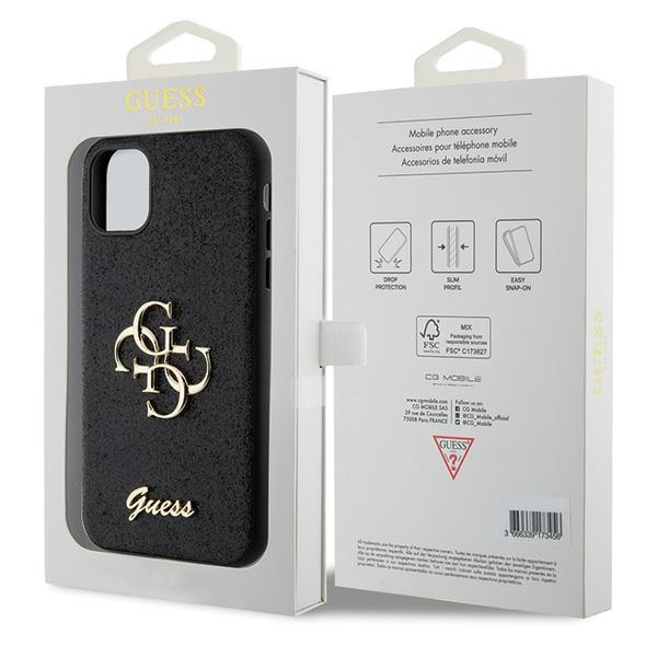 Guess GUHCN61HG4SGK iPhone 11 / Xr 6.1"czarny/black hardcase Glitter Script Big 4G