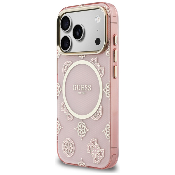 Etui Guess IML Peony Dot MagSafe do      iPhone 17 Pro różowy