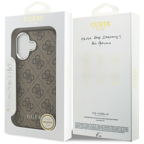 Etui Guess 4G Classic Logo MagSafe do    iPhone 17 brązowy