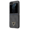 Guess GUHCZF5P4TDPK F731 Z Flip5 czarny/black hardcase Leather 4G Diamond Triangle