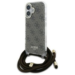 Guess GUHCP16SHC4SEW iPhone 16 6.1"      brązowy/brown hardcase Crossbody Cord 4G Print