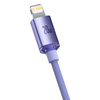 Baseus Crystal Shine Series kabel przewód USB do szybkiego ładowania i transferu danych USB Typ C - Lightning 20W 1,2m fioletowy (CAJY000205)