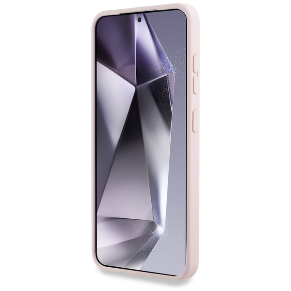 Etui Guess Silicone Big 4G Logo Bottom Script Samsung Galaxy S25 różowy