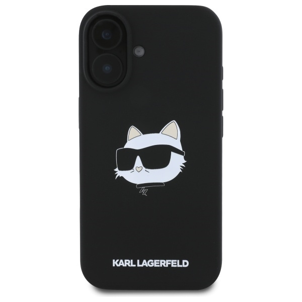 Karl Lagerfeld KLHMP16SSCHPPLK iPhone 16 czarny/black HC MagSafe Sil Choupette Head Print