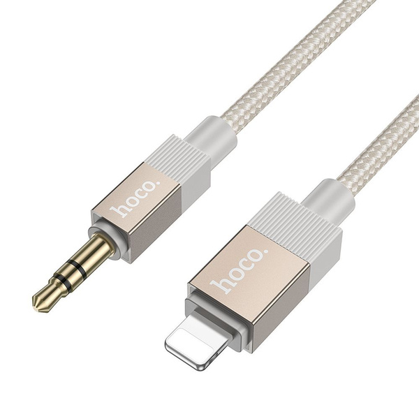Kabel AUX Jack 3,5 mm (męski) do Lightning (męski) Hoco 1 m UPA32A złoty