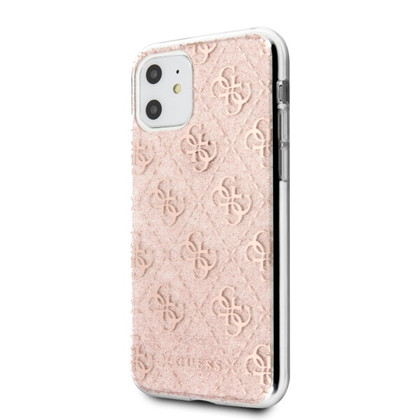 Guess GUHCN61PCU4GLPI iPhone 11 6,1" /Xr różowy/pink hard case 4G Glitter