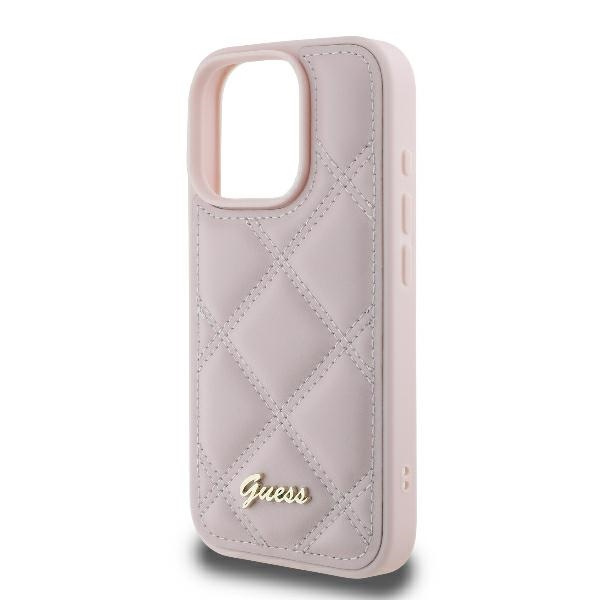 Guess GUHCP16XPSQSQSP iPhone 16 Pro Max6.9" różowy/pink hardcase Quilted Metal Logo