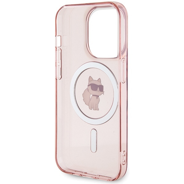 Etui Karl Lagerfeld IML Choupette MagSafe na iPhone 15 Pro Max - różowe