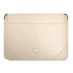Guess Sleeve GUCS16PSATLE 16" beżowy/beige Saffiano Triangle Logo