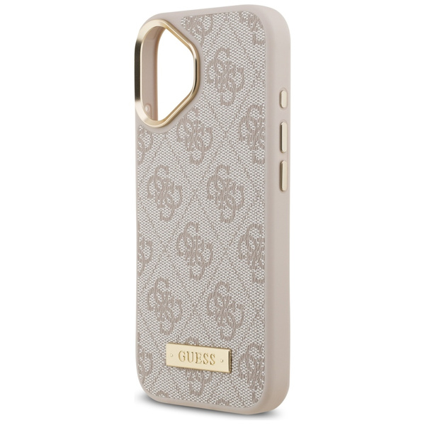 Etui Guess 4G Logo Plate MagSafe do      iPhone 17 różowy