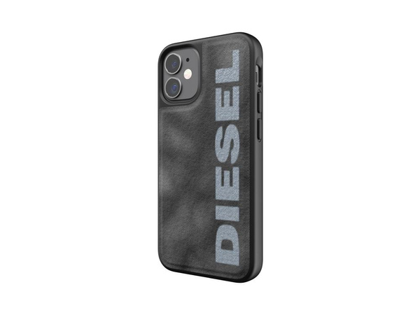 DIESEL MOULDED CASE BLEACHED DENIM IPHONE 12 MINI SZARY/BIAŁY