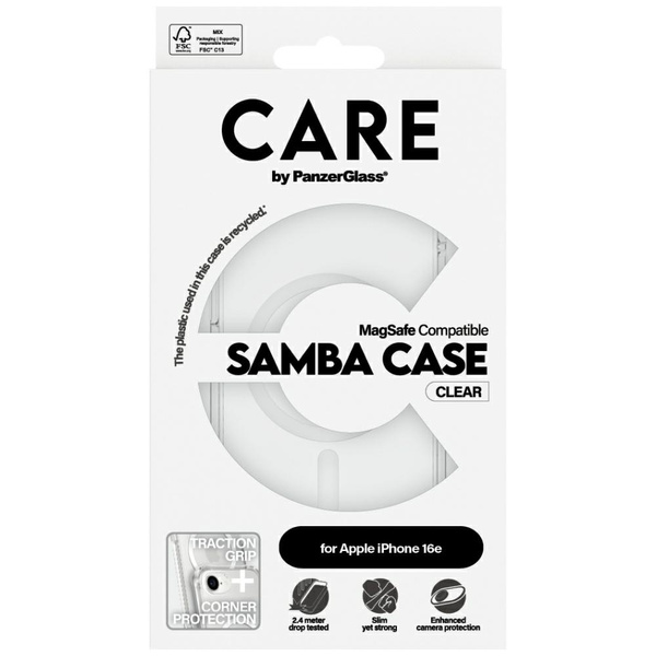 Etui CARE by PanzerGlass Fashion MagSafe do iPhone 16e przezroczysty
