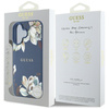 Etui Guess Grained Printed Flower        Pattern MagSafe do iPhone 16 niebieski