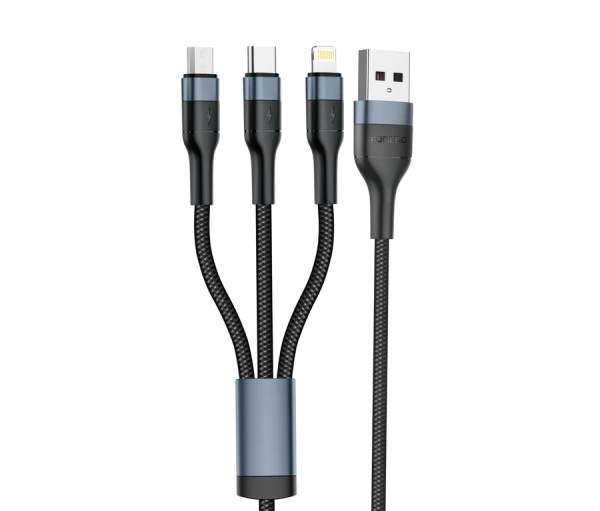 FONENG cable X51 3w1 3A 1.2M Black