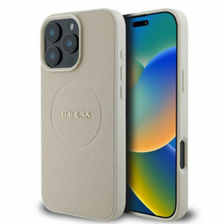 Guess GUHMP16XPGHSMME iPhone 16 Pro Max6.9" beżowy/beige hardcase Grained Ring MagSafe