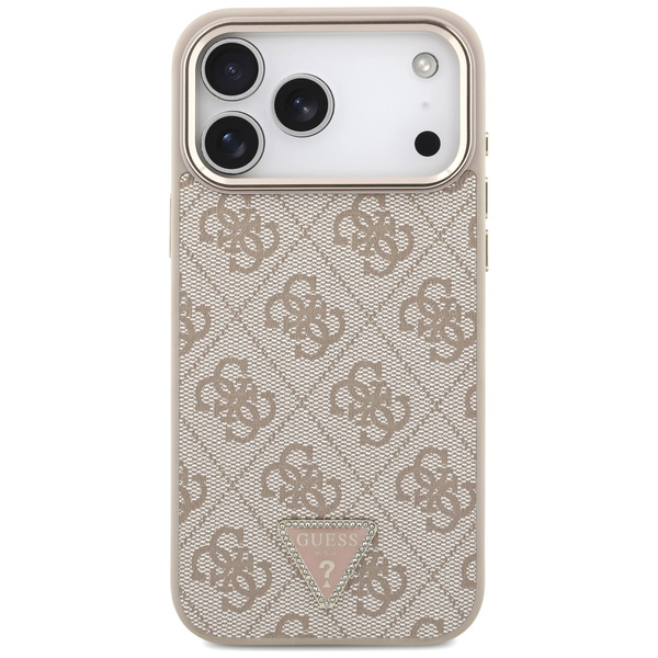 Etui Guess 4G Triangle Logo MagSafe do   iPhone 17 Pro Max różowy złoty