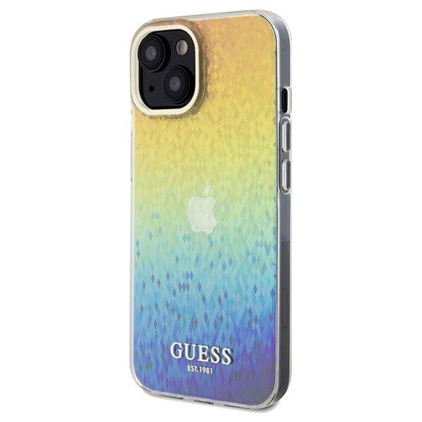 GUESS GUHCP14SHDECMI IPHONE 14 / 15 / 13 6.1" WIELOKOLOROWY HARDCASE IML FACETED MIRROR DISCO IRIDESCENT