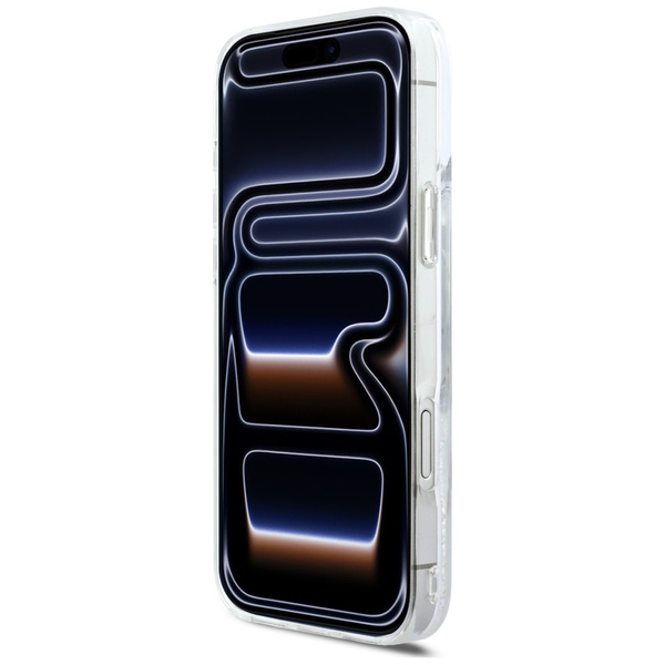 Etui Karl Lagerfeld Liquid Glitter Karl  Script Logo MagSafe do iPhone 17 Pro Max przezroczysty