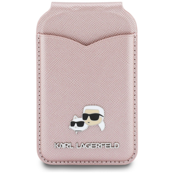 Portfel z lusterkiem Karl Lagerfeld      Stand Mirror MagSafe różowy