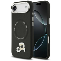 Etui Karl Lagerfeld Karl & Choupette Pins MagSafe do iPhone Air czarny