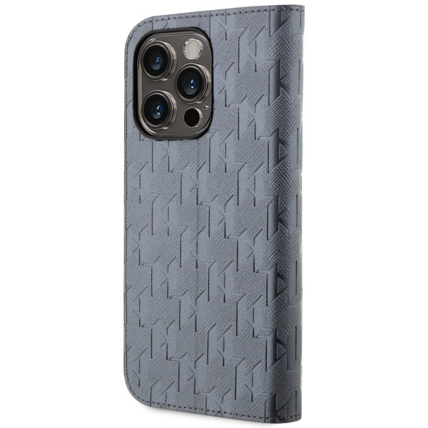 Karl Lagerfeld KLBKP14LSAKLHPG iPhone 14 Pro 6.1" bookcase silver/silver Saffiano Monogram