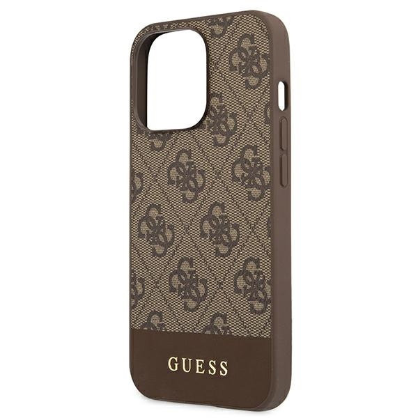 Guess GUHCP13LG4GLBR iPhone 13 Pro / 136,1" brązowy/brown hard case 4G Stripe Collection