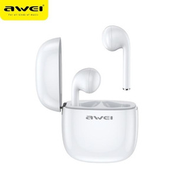 AWEI BLUETOOTH HEADPHONES 5.0 T28 TWS + BIAŁY / WHITE DOCKING STATION