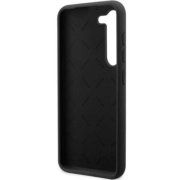 Guess GUHCS23SSLSMK S23 S911czarny/black hardcase Silicone Vintage Gold Logo