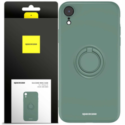 Spacecase Etui Silicone Ring iPhone Xr dark green