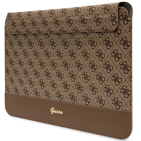 Guess Sleeve GUCS14PS4SGW 14" brązowy/brown 4G Stripe Metal Logo