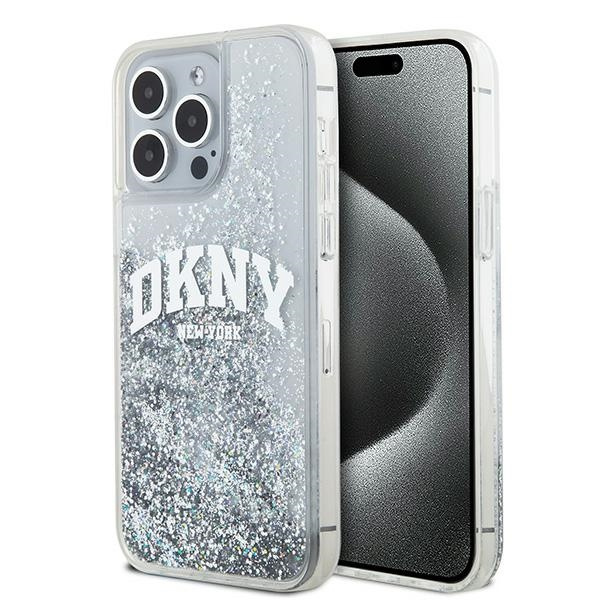 DKNY DKHCP15LLBNAET iPhone 15 Pro6.1" biały/white hardcase Liquid Glitter Big Logo