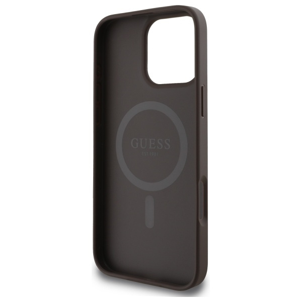 Guess GUHMP16XG4GFRW iPhone 16 Pro Max 6.9" brązowy/brown hardcase 4G Ring Classic Logo MagSafe