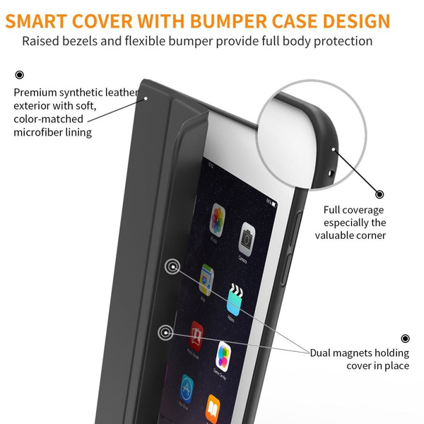 TECH-PROTECT SMARTCASE IPAD 9.7 5 / 6 / 2017-2018 BLACK