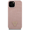 Guess GUHCP15SPCRTHCP iPhone 15 / 14 / 13 6.1" różowy/pink hardcase Croco Triangle Metal Logo