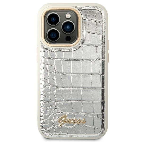 Guess GUHCP14XHGCRHS iPhone 14 Pro Max6,7" srebrny/silver hardcase Croco Collection