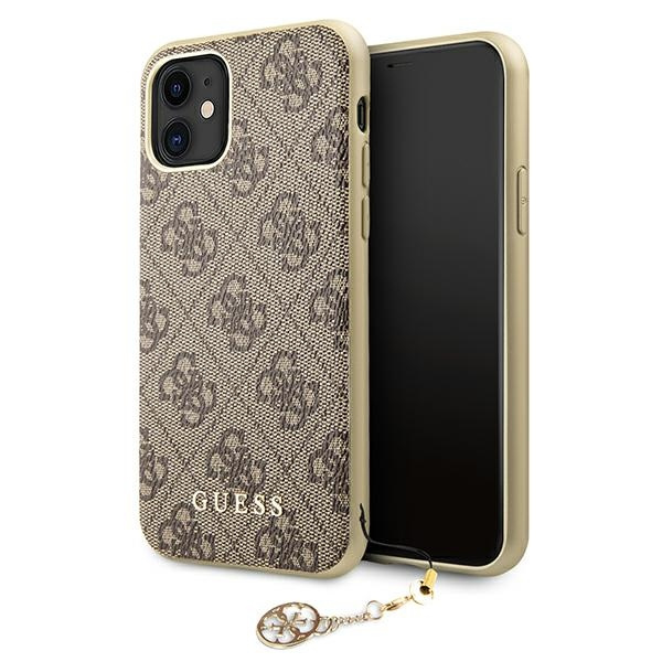 Guess GUHCN61GF4GBR iPhone 11 / Xr 6,1"brown/brązowy hard case 4G Charms Collection