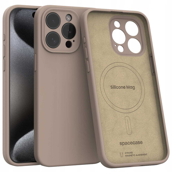 Spacecase Etui Silicone Mag iPhone 15 Pro Max brown