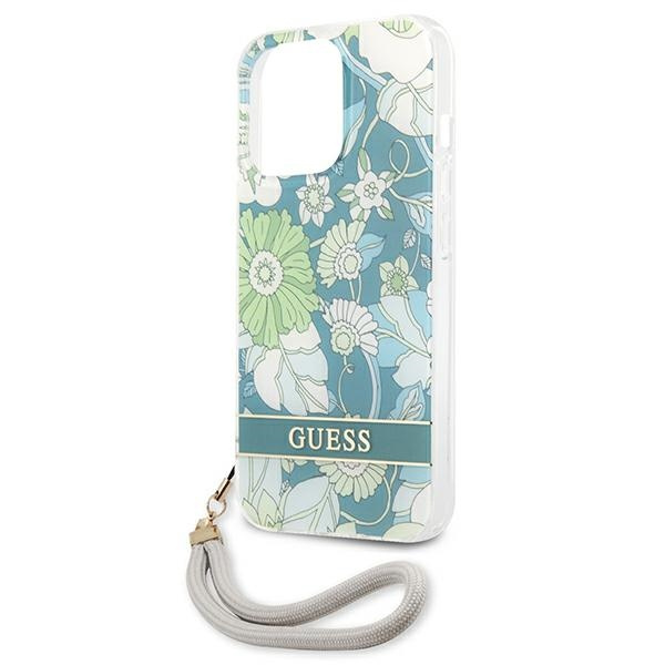 Guess GUHCP13XHFLSN iPhone 13 Pro Max6,7" zielony/green hardcase Flower Strap