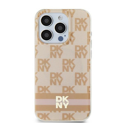 DKNY DKHMP15SHCPTSP iPhone 15 / 14 / 136.1" różowy/pink hardcase IML Checkered Mono Pattern & Printed Stripes MagSafe