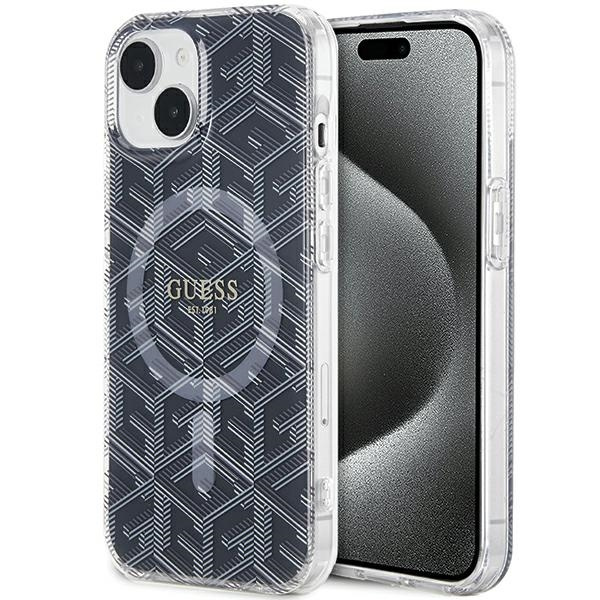 Guess GUHMP15SHGCUSTGK iPhone 15 / 14 / 13 6.1" czarny/black hardcase IML GCube MagSafe