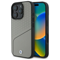 BMW BMHMP16X23RDCLG iPhone 16 Pro Max     6.9" szary/grey hardcase Sign Leather Textured and Line MagSafe