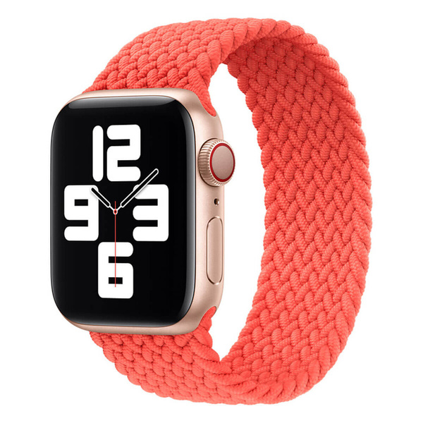 APPLE STRAP APPLE WATCH 3J268ZM/A BRAIDED SOLO LOOP 44/45/46/49MM SIZE 6 ELECTRIC ORANGE ORIGINAL SEAL
