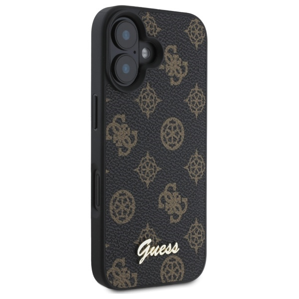 Guess GUHMP16SPGPYSK iPhone 16 6.1" czarny/black hardcase Peony Script MagSafe