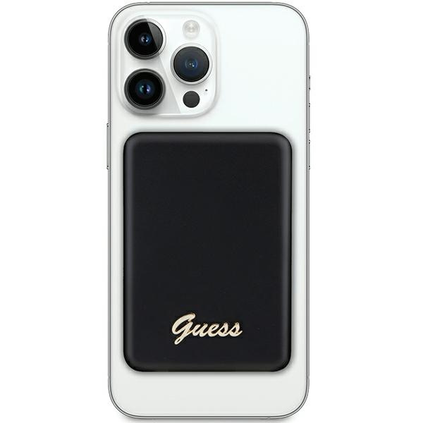 Guess Powerbank indukcyjny 15WGUPBM5ALGSGK 5000mAh czarny/black MagSafe Metal Script Logo