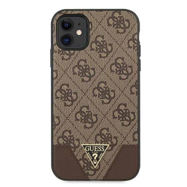 Guess GUHCN61PU4GHBR iPhone 11 6,1" / Xr6,1" brązowy/brown hardcase 4G Triangle Collection