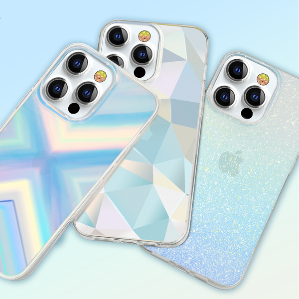 KINGXBAR STREAMER SERIES LUXURY ELEGANT PHONE CASE FOR IPHONE 13 PRO BLUE (GLITTER)